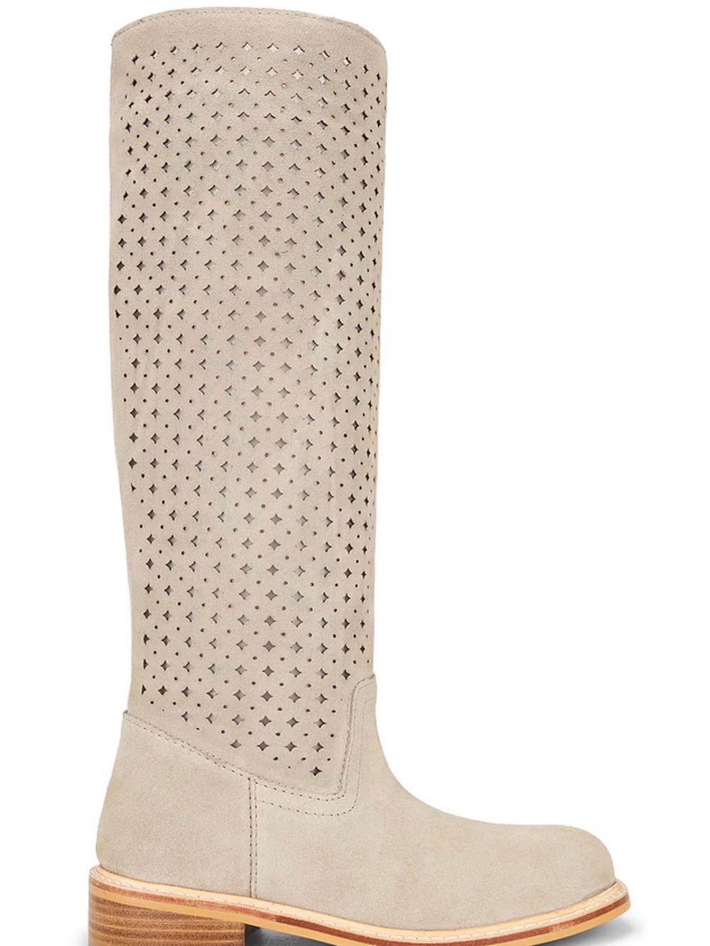 Seychelles Perforated Over-the-Knee Boot in Light Beige